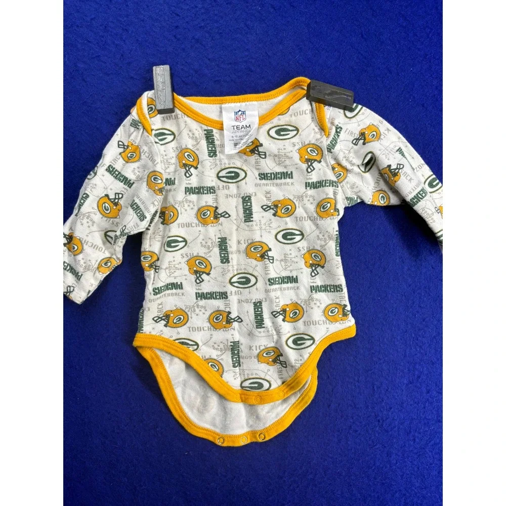 Gorpcore Baby NFL Team Apparel Green Bay Packers Bodysuit 6-12M White Green Gold